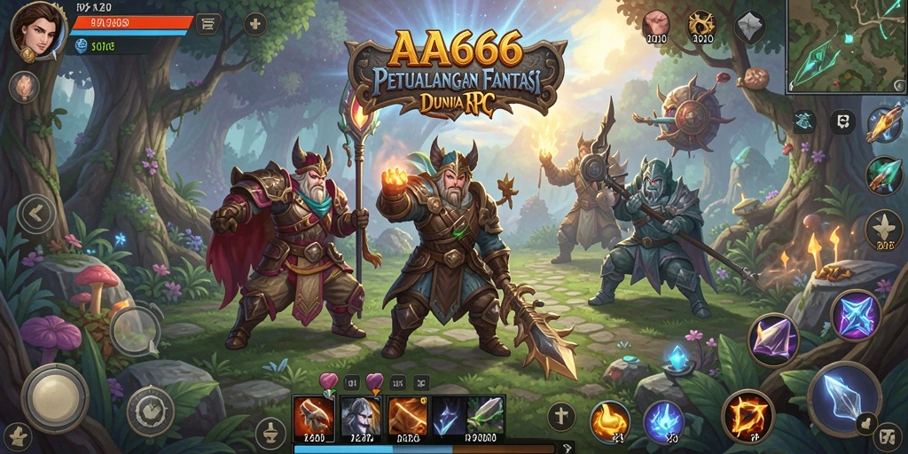 Tampilan screenshot AA666 menampilkan aksi pertempuran seru dalam RPG.