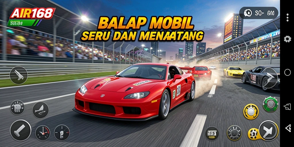 Tangkapan layar gameplay <strong>AIR168</strong> menunjukkan aksi balap yang mendebarkan.