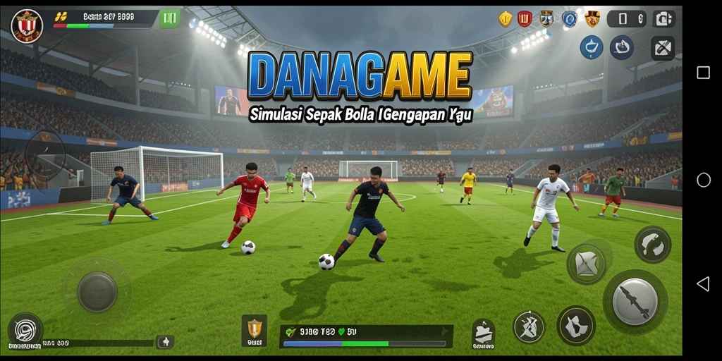 Gameplay sepak bola yang mendebarkan dalam DANAGAME.