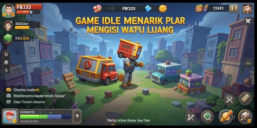 Tampilan gameplay FB333 yang menarik dengan karakter unik dan fitur Idle.