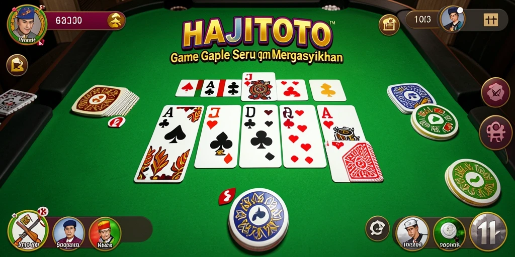 Tampilan gameplay seru dan menarik dari game Gaple HAJITOTO.