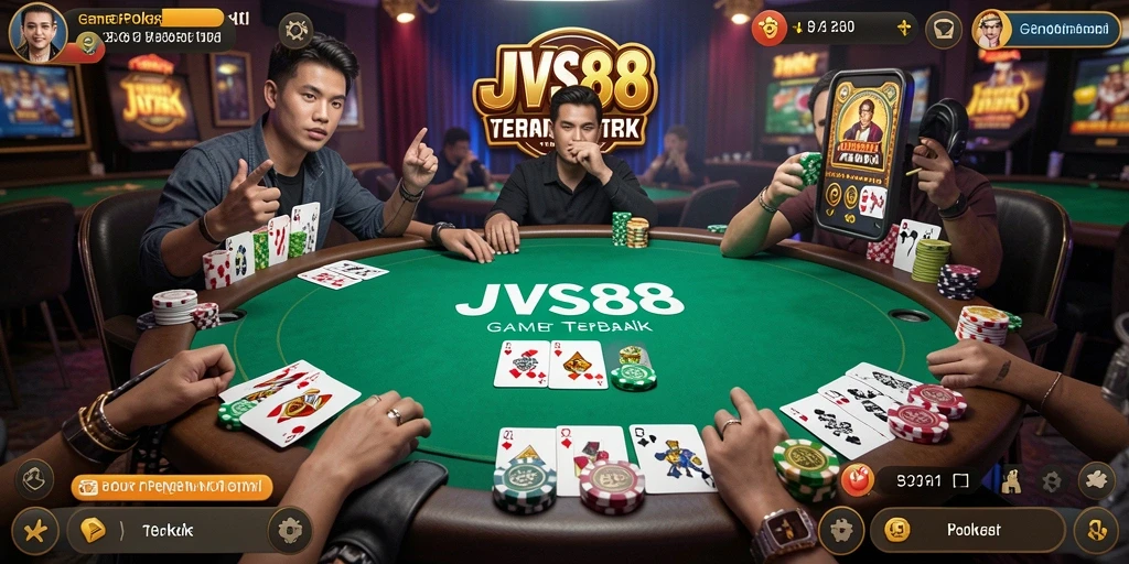 Tampilan gameplay Poker yang seru dan mendebarkan di JVS88.