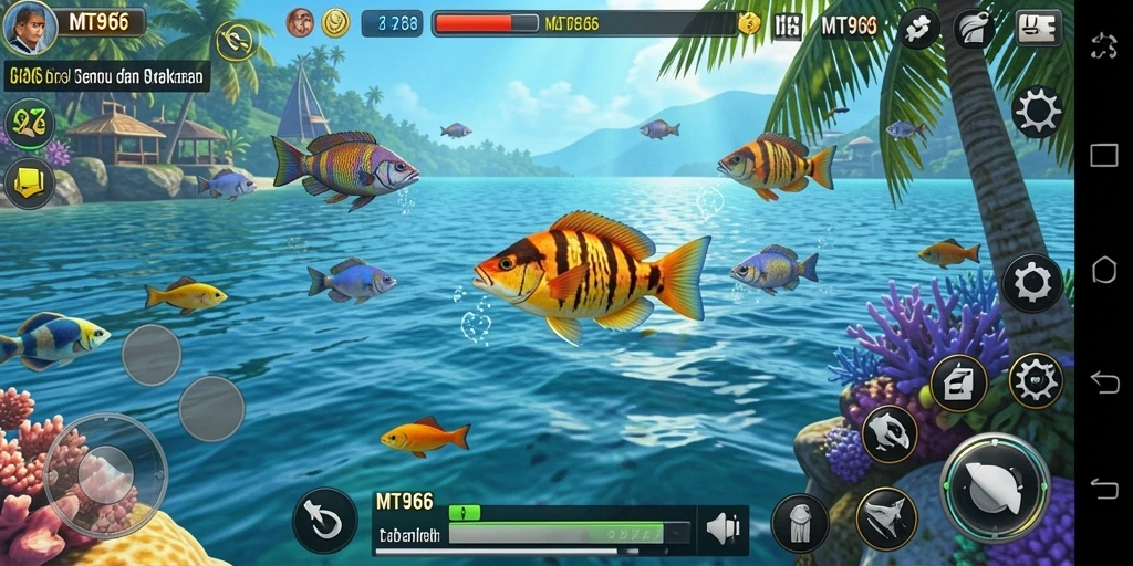 Tampilan gameplay seru Tembak Ikan di MT966.