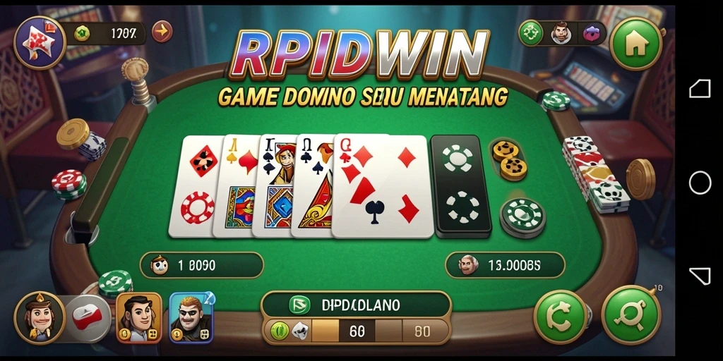Tampilan screenshot utama RPIDWIN menampilkan gameplay seru permainan Domino.
