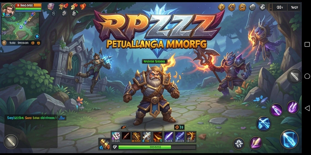 Screenshot gameplay RPZZZ menunjukkan aksi seru di dunia MMORPG.
