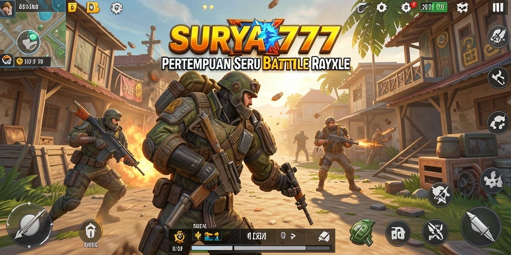 Gameplay seru dan menegangkan di SURYA777 Battle Royale.