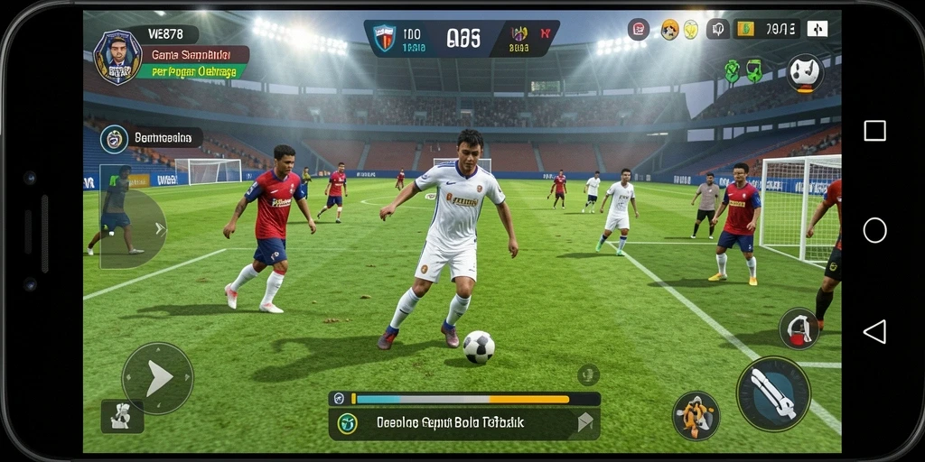 Tampilan gameplay WE878 yang menarik dengan aksi sepak bola yang mendebarkan.