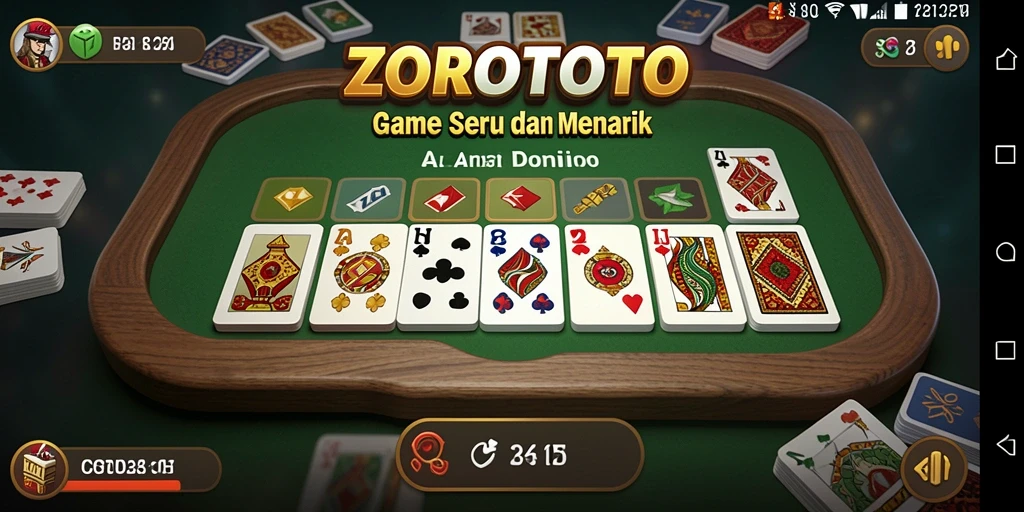 Tampilan gameplay seru ZOROTOTO saat bermain domino.